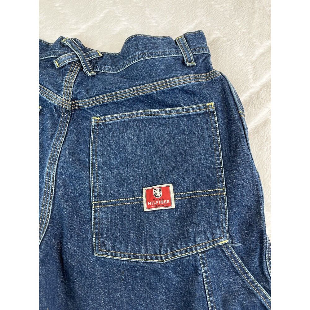 Vintage Tommy Hilfiger Jeans Mens Carpenter Red Label Hip Hop Baggie - Sz 32x27 - Picture 10 of 11